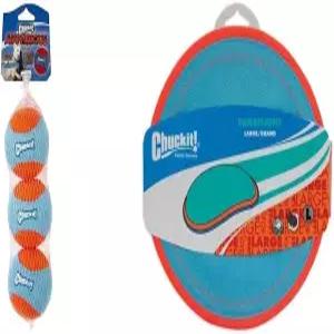 처킷 양서류 페치볼 3개 세트 파라플라이트 플라잉 디스크 개 장난감 대형 975인치