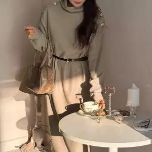 [난닝구] 너멜포 벨트폴라원피스