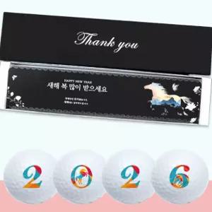 2026 적마 신년 골프 모임 단체 연하장 골프공선물 볼빅 플라이온 4구