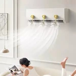 (색상 E무동력에어컨순환팬1개 블루)LW 무동력 에어컨 흡착식 순환팬 간편설치 바람개비 바람막이