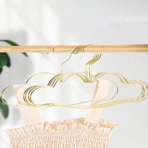10피스 옷 걸이 아기 아이 골드 미끄럼 방지 금속 공간 절약 구름 모양 옷장 수납함  랙