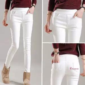 기모 여성 스판바지 겨울 쫀쫀 안감 밴딩팬츠 슬림핏efg585