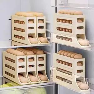 3층 슬라이딩 계란 보관함 자동 롤링 수납함