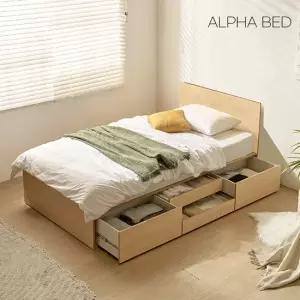 알파침대 이브 슬림 2단 수납 침대프레임 SS