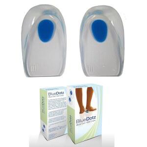 블루 도츠의 실리콘 젤 힐 컵 - 을 위한 신발 삽입물(대형 여성용 10.5+ 남성용 9-13)