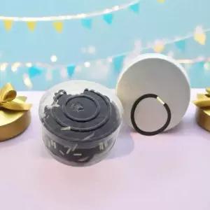 유니아트 검정 머리끈 헤어끈 고무줄 헤어밴드 미술놀이 공작 재료 악세사리 (100개입)