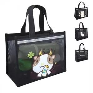 빅사이즈 메쉬 목욕가방 휴대용 귀여운 샤워 파우치 수납 메쉬 가방 백 탕 화장 귀여운 여행 샤워 주머니