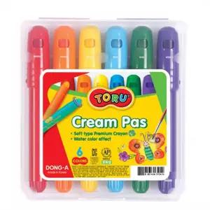 동아 크림 파스 6색/페인트스틱/아트/드로잉/컬러링/스케치북/다꾸/유아/크레용/크레파스6색/단색/교육용
