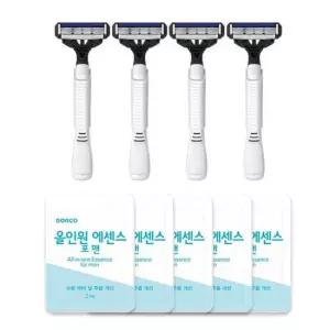 도루코 페이스4 휴대용 면도기 4P+에센스 로션 5P 세 면도기 면도날 면도용품 세안용품 여행용면도기