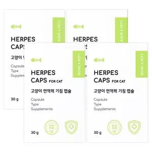 본아페티 고양이 영양제 눈물 기침 허피스 허피스캡스 60캡슐 X 4개