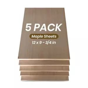 12x9-1 /2인치 메이플 합판 시트(5팩) - 절단 및 조각 드로잉 서랍 하단 교체 보드를 위한 크기로