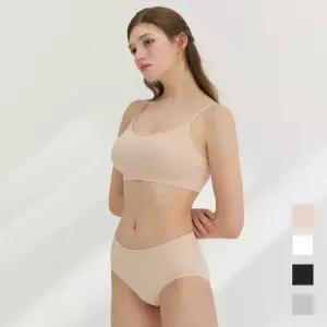 [SET] 컴포트 심리스 스포츠 백 메쉬 브라탑팬티 세트 (스트랩)