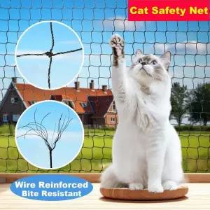 오이망 고추망 안전 고양이 그물-고양이 충격 방지 그물 와이어 기능 정원 조류 발코니용 물림 울타리