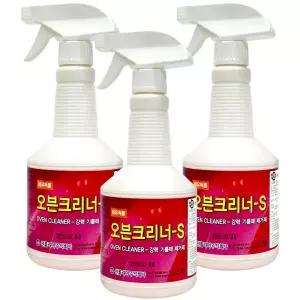 오븐크리너S 기름때제거제 650ml 3개 주방 오븐 후드 그릴 기름때제거 청소 세제