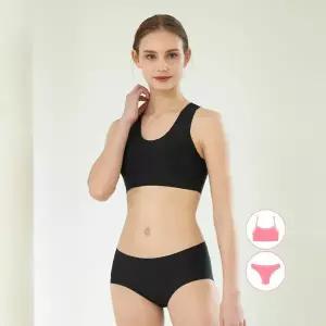 [하프클럽/베이직 엘르]베이직스킨 여성인 X백 래쉬가드이너 브라+팬티 수영복세트 BEL-S