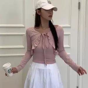 [셀러허브]여자 숏가디건 이너나시티 프릴 리본 세트 (S18837456)