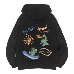 엘라모 기모H 렛츠고다이노 후드티 남녀공용 빅사이즈 M~4XL