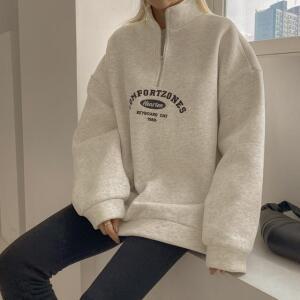 [시크릿라벨] 기모반집업자수레터링맨투맨