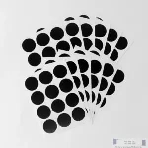 원형 스티커 25mm 12매 블랙 분류스키터 칭찬스티커