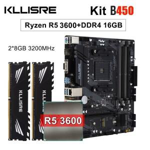 [로로구대]Kllisre amd ryzen B450 키트 5 R5 3600 cpu DDR4 16GB (2x8GB) 3200MHz 메모리 B450M AM4 메인