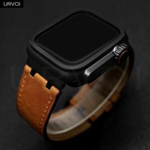 애플워치 울트라 3 2 시리즈 11 10 9 8 7 SE3용 URVOI 밴드, 고급 가죽 스트랩, 내구성 좋은 세련된 디자인