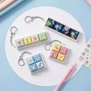 키캡키링 4구 청축 기계식 키보드 키캡 열쇠고리 데스크테리어 굿즈