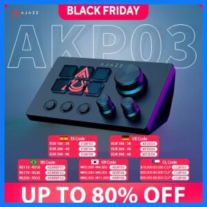 아자즈 AKP03E 데스크탑 헬퍼 데스크 콘솔 패널 컨트롤러 프로그래머블 매크로 커스텀 버튼 미니 키보드 다