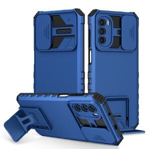 [호환품]Motorola MOTO G52 G42 G22 G82 용 충격 방지 케이스 G50 5G E32 푸시 풀 카메라 보호 라이브 스탠