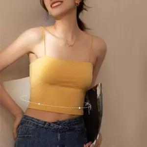 캡내장 크롭끈나시 모달 면 이너나시 브라탑 민소매