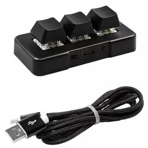 매크로 단축키 키보드 6키 블랙 한손 단축 검정-청색 커스텀