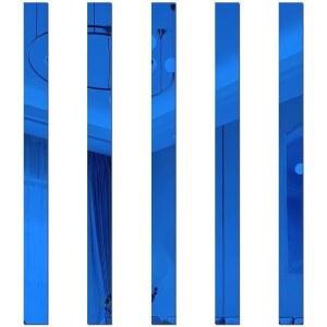 10개의 파란색 아크릴 거울 벽 스티커 스트라이프 아트 타일 데칼 DIY 셀프 접착 라인 테두리 홈 데코 페인트, 처리 및 용품을 위한 탈착식 벽화 5 * 20cm