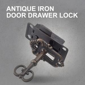 골동품 다리미 문짝 잠금 서랍 보석 나무 상자 캐비닛 및 열쇠 가구 하드웨어  이중 색상 옵션