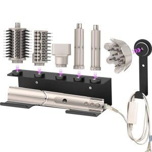 샤크 플렉스 스타일용 헤어 드라이어 홀더, 스타일과 호환되는 월 마운트 컬링 완드 정리함, 액세서리용 코드 행거가 있는 랙 컬러스 브러시 디퓨저 및 부착물