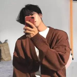 [프로셀러] 남성 간절기 기본V넥 오버핏 니트 가디건 남친 카디건