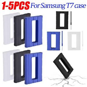 삼성 호환 T7 쉴드 실리콘 SSD 스킨 슬리브 케이스 랜야드 포함 휴대용 솔리드 스테이트 드라이브 스크래치