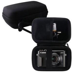 [미국배송] 캐논 파워샷 G7X 마크 III / II G7 X 디지털 카메라용 WERJIA 하드 캐리링 케이스 USB 케이블 및 추가 배터리 장착(저장 블랙)