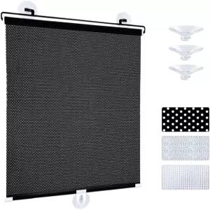 요에보르 노 드릴 블랙아웃 블라인드 그늘막 흡입 컵 3개 포함 홈 오피스 자동차용 블랙 50 그늘 임시