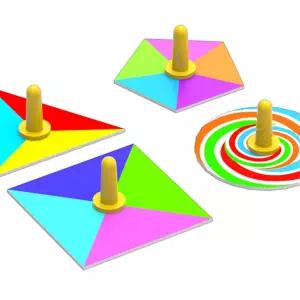 어린이 색칠 조립하는 색혼합 종이팽이4P 단순한 재밌는 장난감 학교