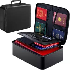 잠금 장치가 있는 자이언트럼 문서 가방 방수 지퍼가 3겹 파일 보관 케이스 노트북 홈 앤 오피스용 안전