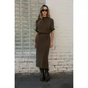 [정품] 자라 원피스 미니 미디원피스 데일리 ZARA 벨트 니트 - 밍크