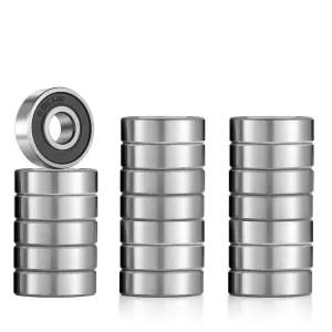 20팩 608RS 볼 베어링 스케이트보드 인라인 스케이트 스쿠터 롤러 블레이드 롱 보드용 이중 고무 밀폐