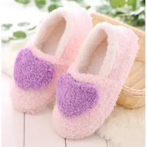 여성실내화 귀여운하트 양털안감 사무실슬리퍼 2개/ 고시생 원데이클래스 겨울거실화