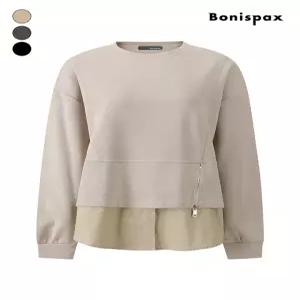 [보니스팍스]사이드 지퍼 셔츠 레이어드 맨투맨 티셔츠 (XQ1TS004M0)