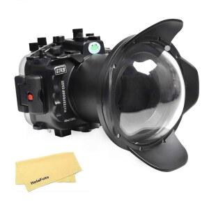 소니 A7R IV A7R4 +WA005F 돔 포트 키트용 Seafrogs 수중 하우징 [40M / 130피트] ILCE-7R + FE 16-35mm F /4, 28-70mm F3.5-5.6, 12-24mm F4 G 렌즈-블랙용 방수 케이스