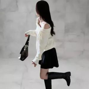 여성 가을 겨울 따뜻한 벨벳 플레어 미니스커트