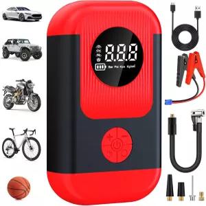 에이펙스넥서스 타이어 인플레이터 휴대용 공기 압축기 및 자동차 점프 스타터 오토바이 자전거 볼을 위한