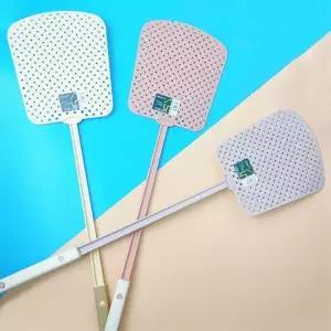 (색상 E플라워파리채 색상랜덤)LW 플라워 파리채 꽃무늬 플라스틱 날파리 모기채 해충퇴치기