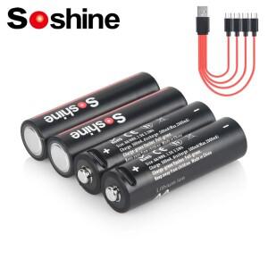 Soshine 리튬 3500mWh USB 배터리 이온 AA 충전식 키보드 온도계 장난감 MP3 플레이어