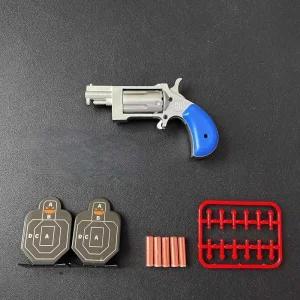 메탈 데린저 권총 모형 실총 금속 5연발 리볼버 코킹
