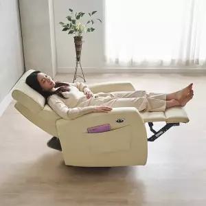 아벨 전동 1인 리클라이너 소파의자 이지클린 가죽 (독일 오킨모터)